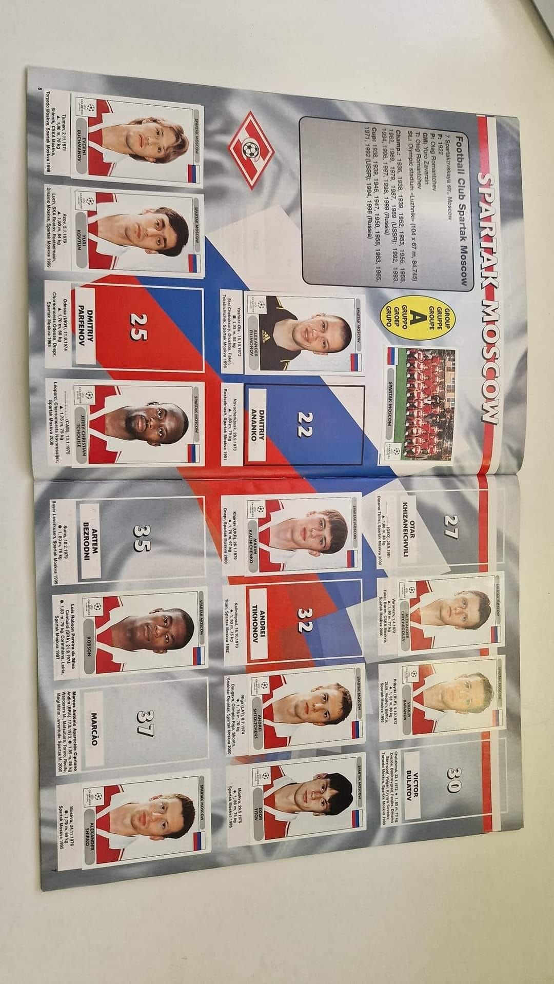 Album Panini CL 2000/2001