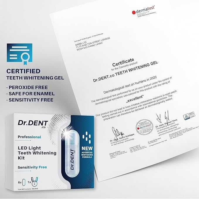 Професионален LED комплект за избелване на зъби DrDent