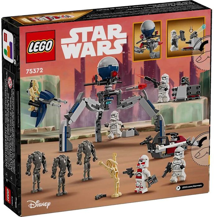 НОВО LEGO Star Wars 75372 - Клонинг щурмовак и боен дроид – боен пакет