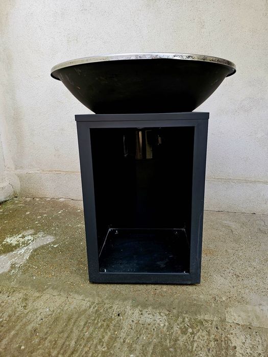 Gratar Rotund cu Plita din Inox si Suport Ceaun