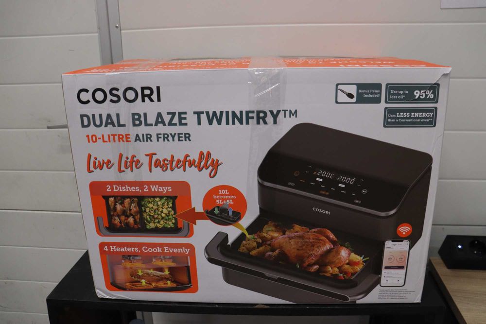 Air Fryer COSORI Фритюрник с горещ въздух,8в1 DualBlaze TwinFryXXL 10L