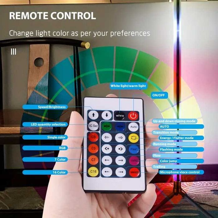 Смарт Лампа с промяна на цвета Smart RGB LED подова лампа