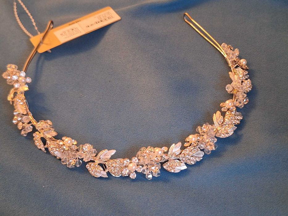 Bentiță argintie mireasa Meli Melo