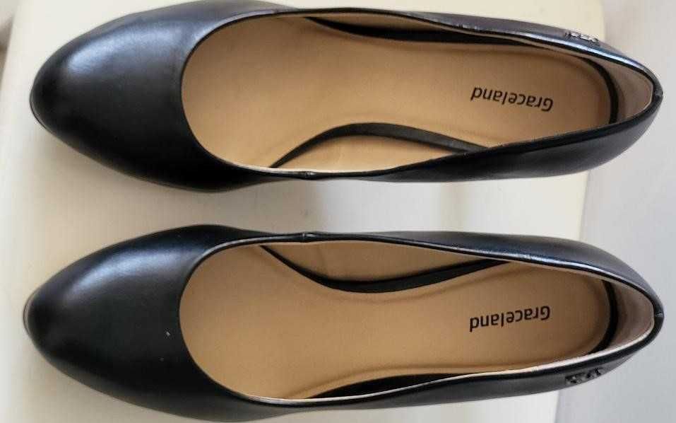 Pantofi negri ocazie Graceland mar 38 toc 10 cm