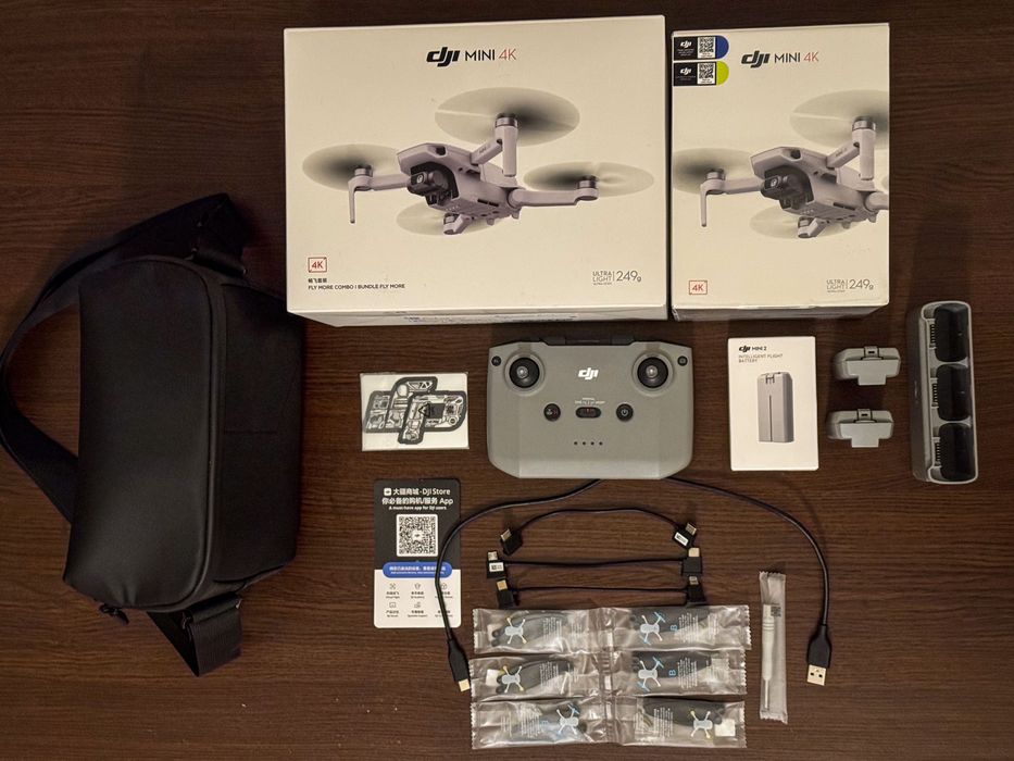 Продавам дрон DJI Mini 4K – чисто нов + Fly More Combo-малко използван