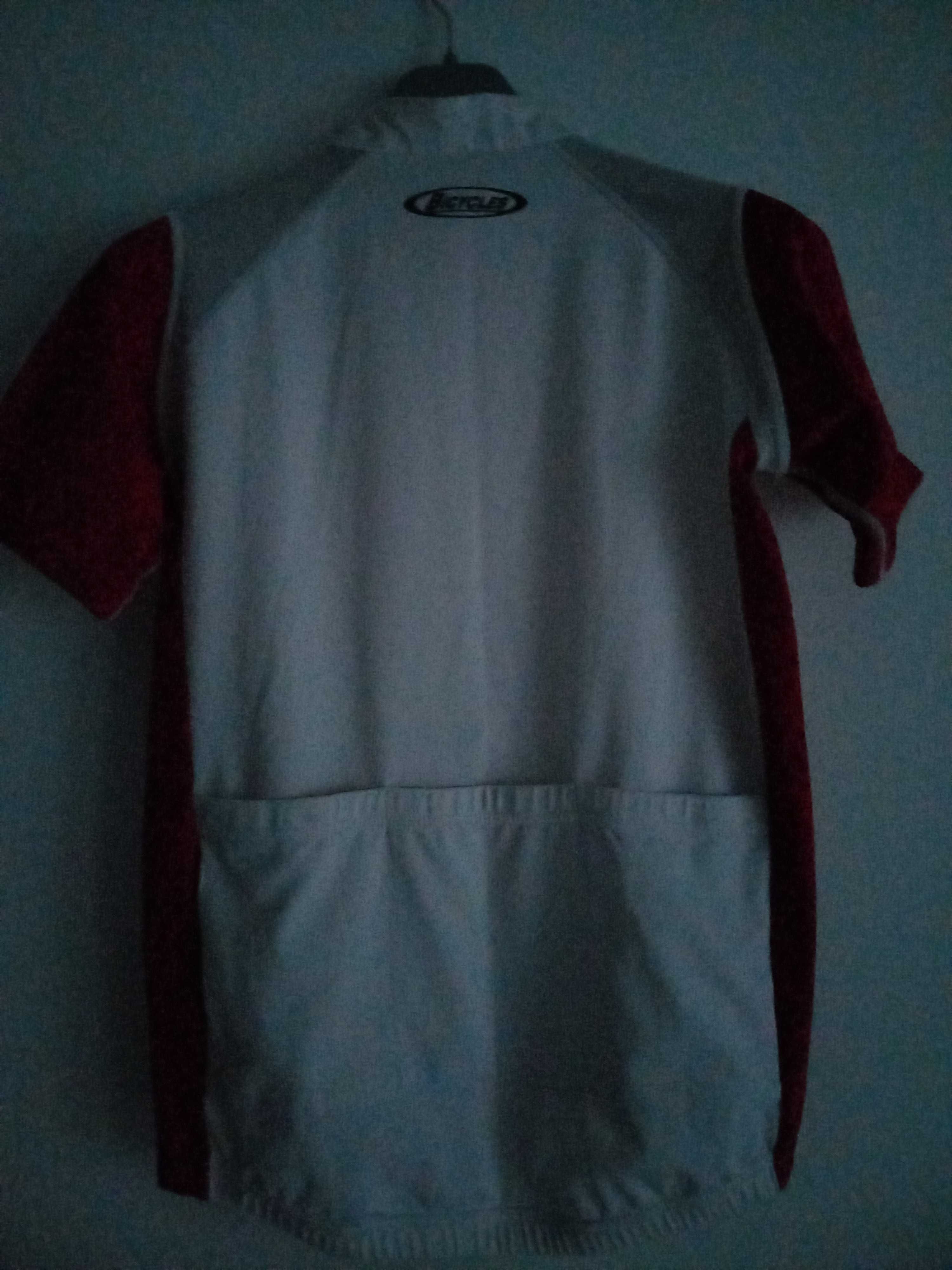 Tricou alb cu roșu, de damă, pentru ciclism, mărimea S,