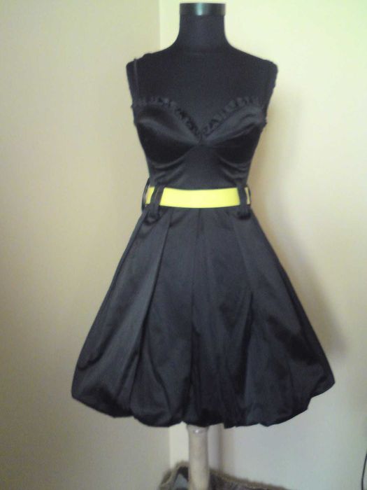 Rochie mexton neagră satinată superbă