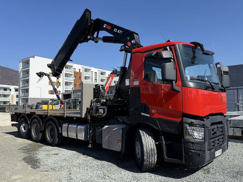 Camion Macara Renault C460 cai 8x4 an 2017 KM240 Hiab XS477 de 12 Tone