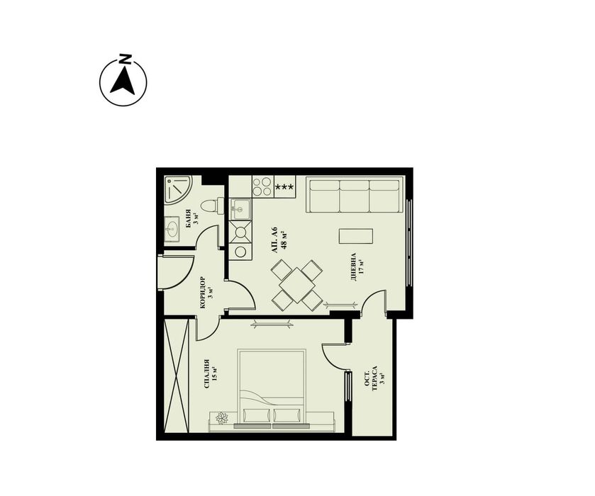 Продава се Двустаен апартамент в София, Люлин 5 - 57 кв.м за 1096 €/кв.м - Снимка #1