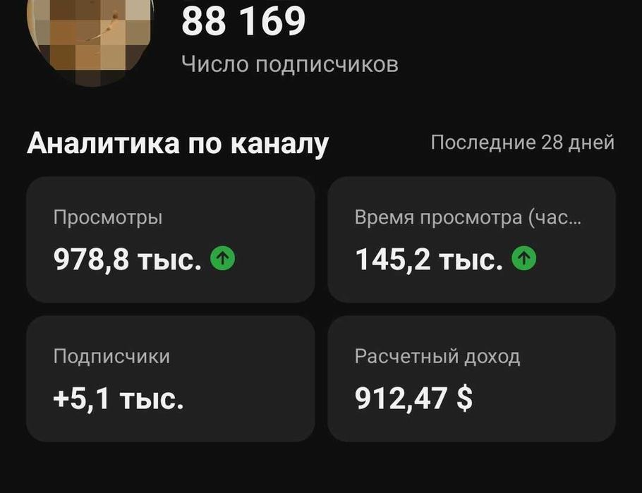 Ютуб канал сатлады