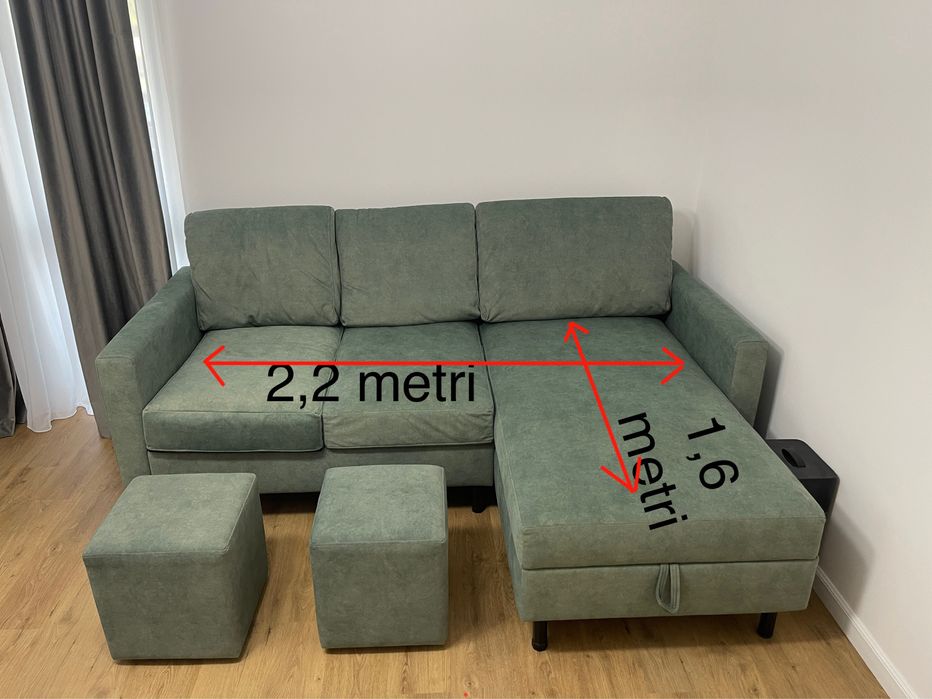 Canapea Coltar stofa easy clean depozitare noua nu mobexpert ikea jisk