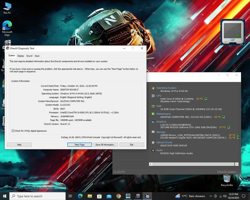 i5 6500 16gb ddr4 Gtx 1060 Ssd+hard 1tera pc calculator gaming unitate