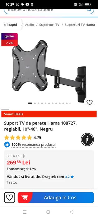 Suport tv reglabil hama