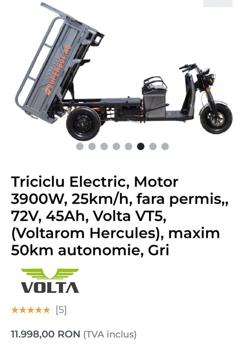 VOLTA Triciclu / Tricicleta electrica VOLTAROM
