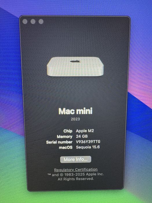 Mac Mini M2 512 GB si 24 GB RAM cu factura