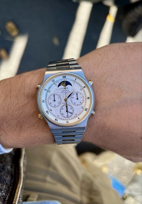 Seiko 7A48-7000 Chronograph Moonphase – ediția 1984, brățară Z1093