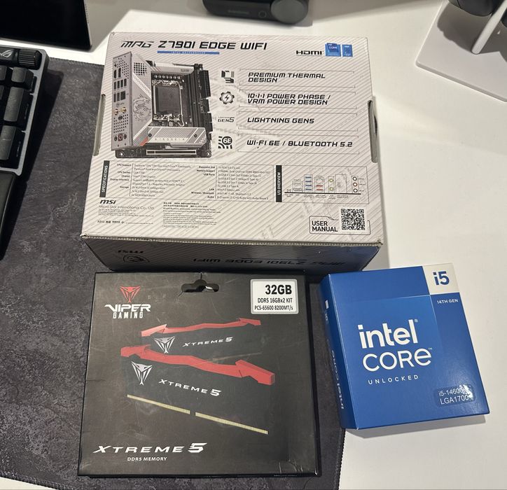 Kit mini-ITX (MSI Z790i + 14600k + 32GB DDR5 8200)