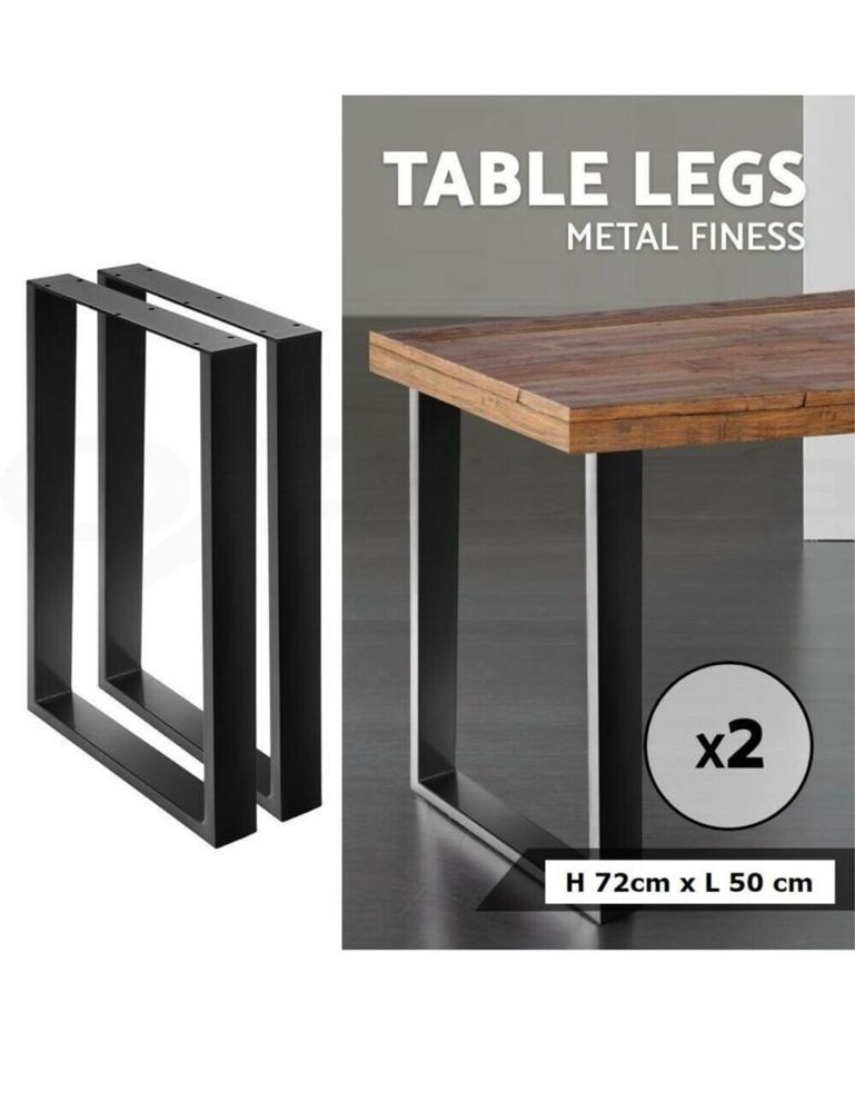Set 2 picioare masa stil scandinav, vopsite in camp electrostatic