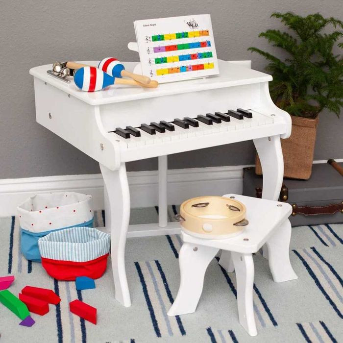 Pian in miniatura tip xilofon 30 clape, copii 3-7 ani, Scaun, MDF+ABS