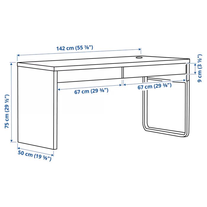 Birou alb Micke 142 x 50