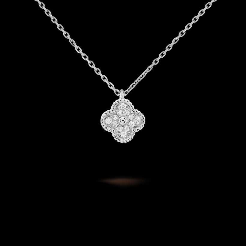 Van Cleef & Arpels VCA Silver Diamond Sweet Alhambra Дамско Колие