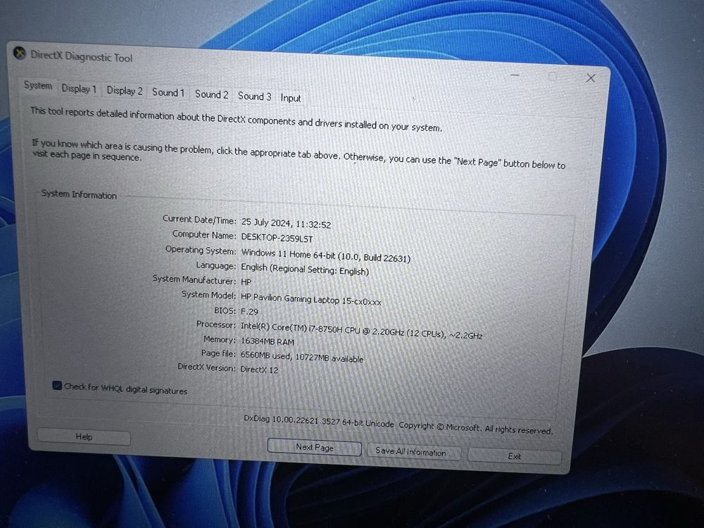 Laptop HP pavilion