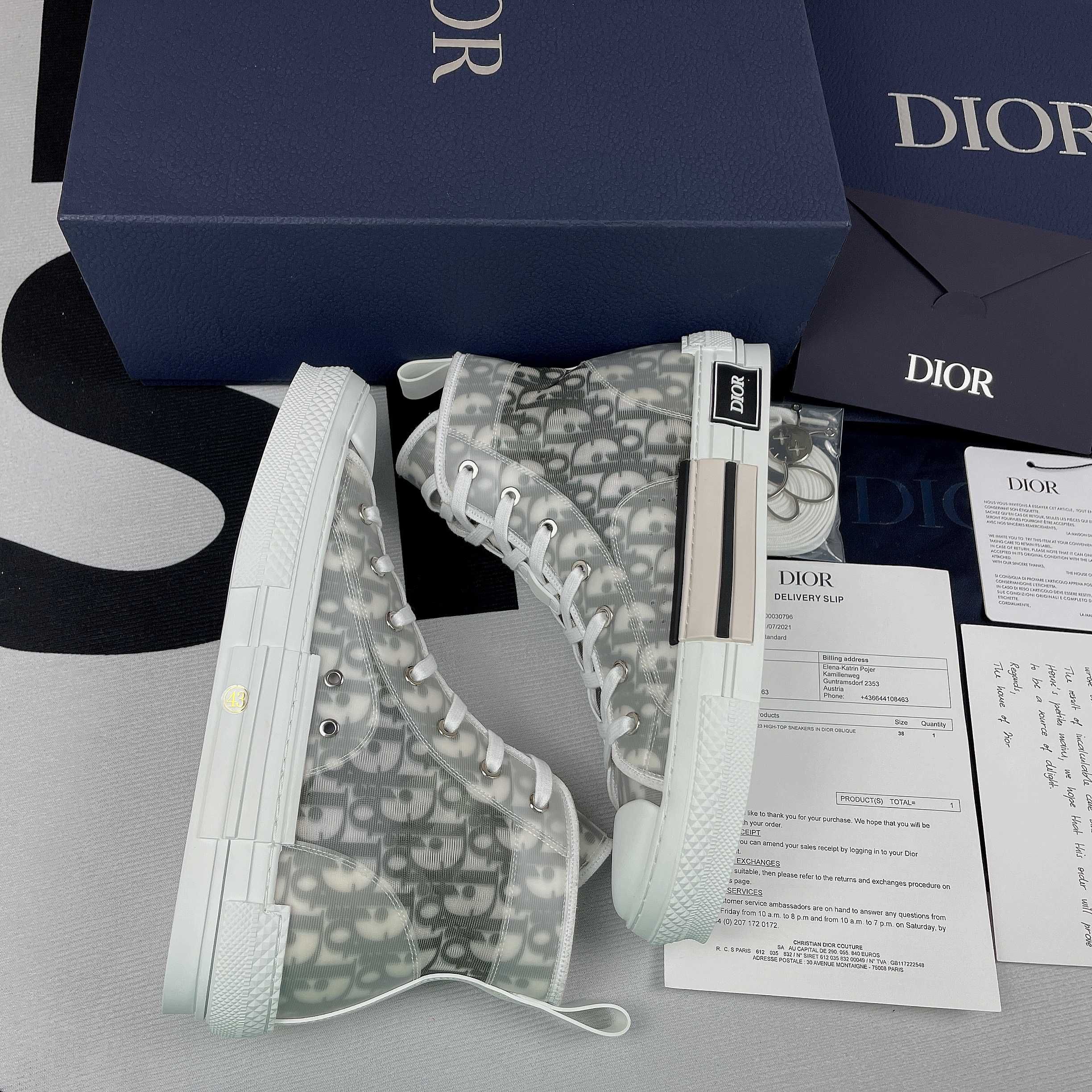 Dior High-Top White and Black Oblique (35-46)