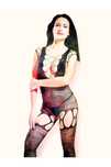 Lenjerie sexy corset cu strampi, negru, marimea universala, Vaqua