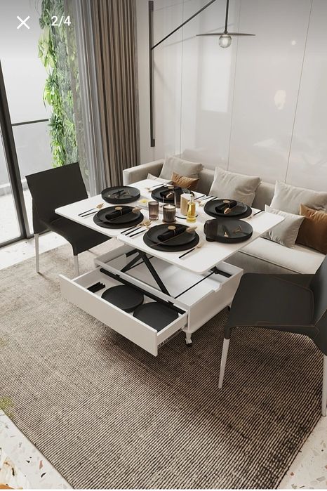 Интелигентна масичка с шкаф и колела