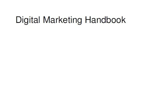 Digital Marketing Handbook format PDF