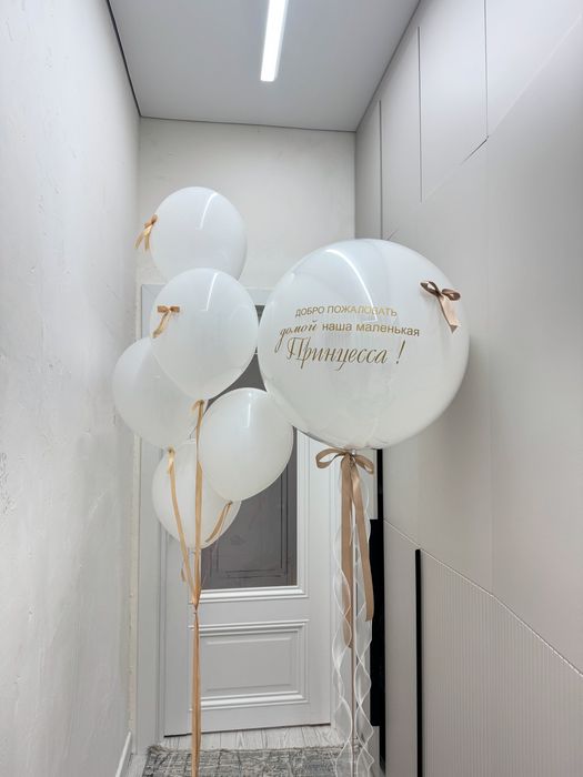 Выписка из роддом. Гелевые шары астана