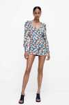 ZARA Рокля с щампа на цветя XS