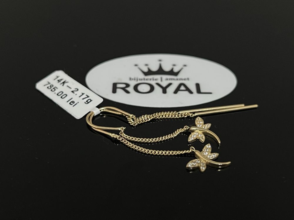 Bijuteria Royal CB : Cercei lungi aur 14k 2,17 grame