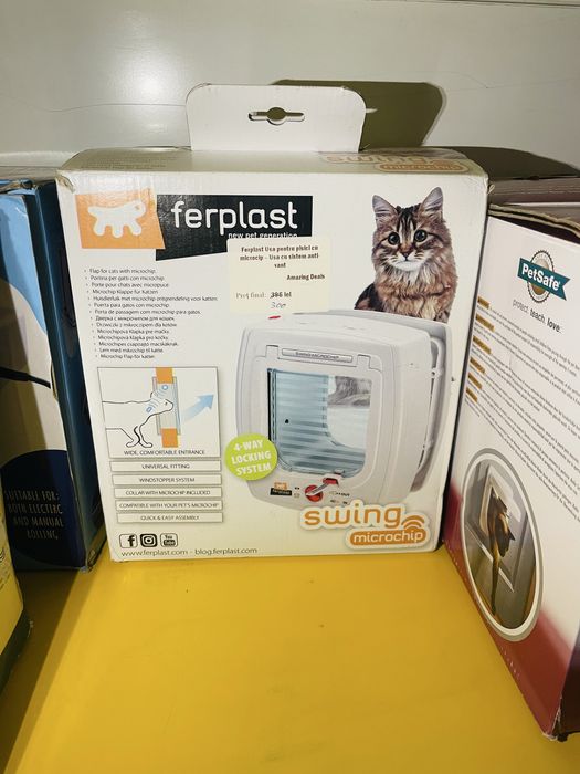 Usa pentru Pisici cu Microcip - Ferplast ,Anti Vant