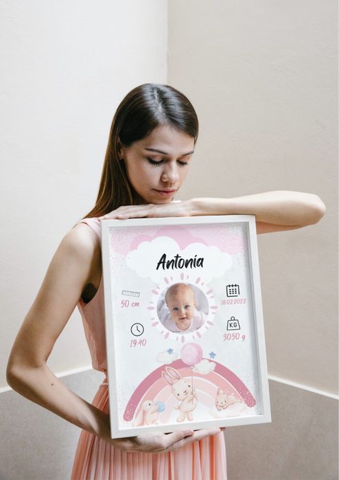 Tablou personalizat cu detaliile nașterii - Cadouri personalizate