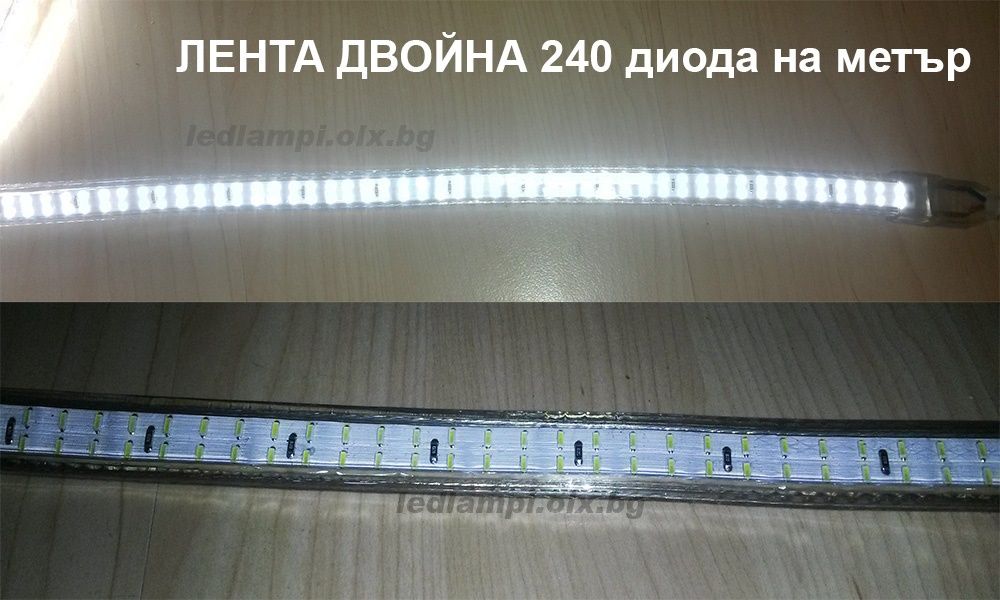 Ново, Бяла LED лента 220V волта, цветна, водоустойчива, RGB ЛЕД ленти