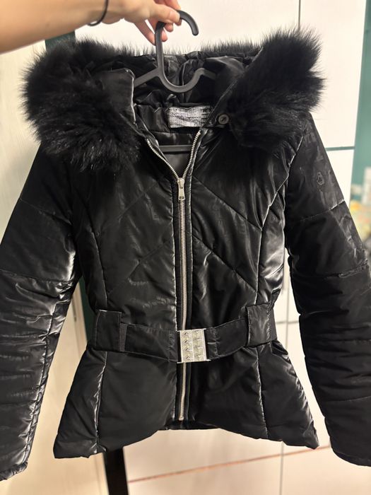 Дамско яке Bratan Style с естествен косъм и седефен ефект