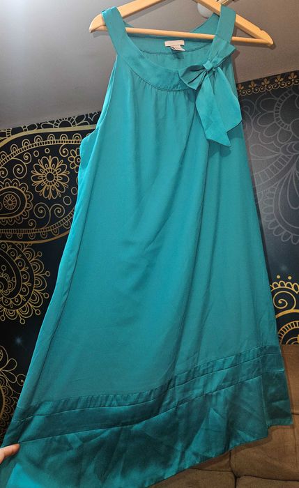 Rochie scurta verde, usor reto, marimea 46