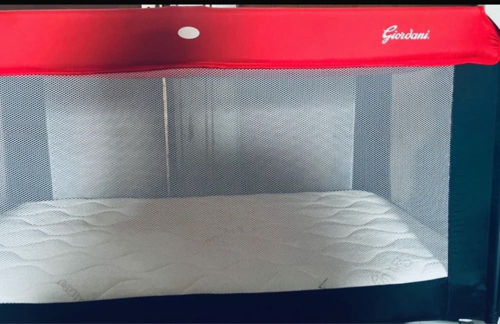 Pătuț textil pentru bebeluși cu saltea Antiacaro