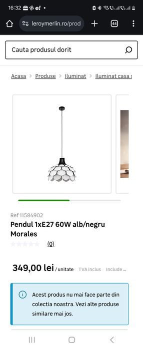 Pendul 1xE27 60W alb/negru Morales