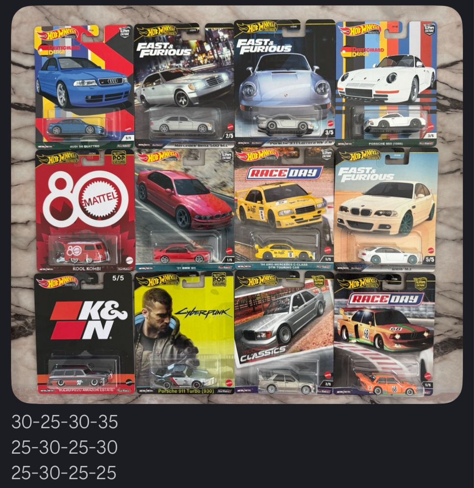 Hot wheels колички premium / mainline