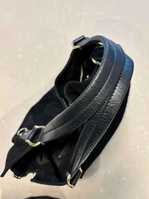Черна велурена чанта Musette