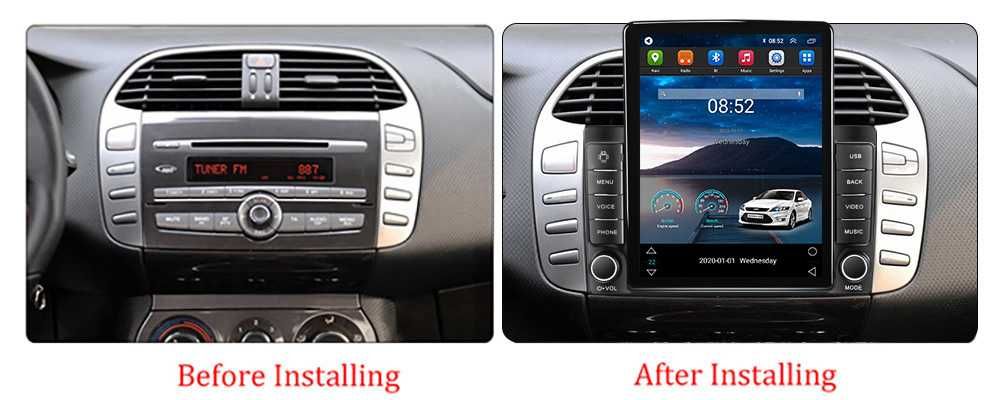 Navigatie Fiat Bravo 2007-2012,Tesla Style, Android, 2+32GB ROM, 10"
