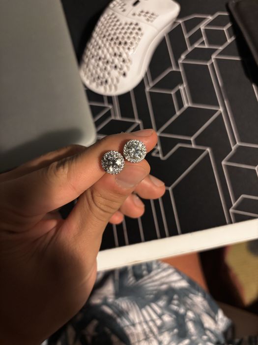 925 silver, 2carat vvs moissanite earrings, 8mm