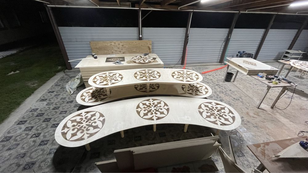 Набор столов для юрты, жер стол, домалақ үстөл