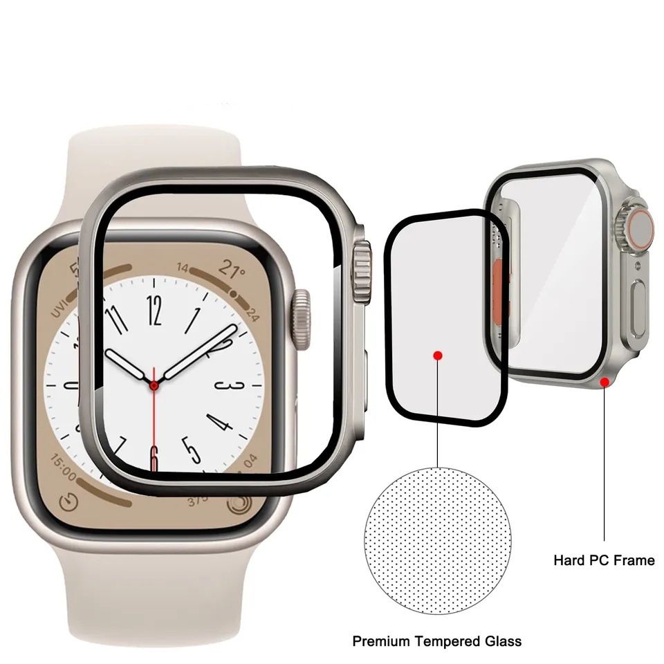 Кейс + Протектор за Apple Watch 5 6 7 8 SE към Ultra 44 45мм