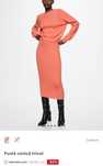 Fustă midi Mango coral orange lână alpaca