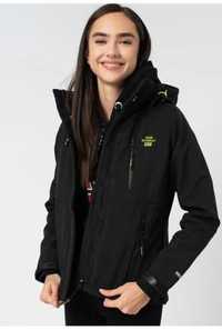 Geo Norway, Jacheta softshell cu gluga detasabila Negru/ Verde lime XL