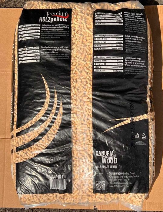 австрийски бели пелети EN+ A1 Plus, най-високо качество