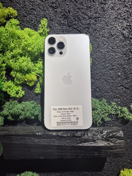 iPhone 12 Pro Max 128gb Silver Neverlocked Bat 100%/Fact+Garantie